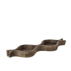 Plato de madera natural de 62x19x6 cm