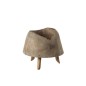 Cache-pot sur pieds en bois beige 17x17x17 cm