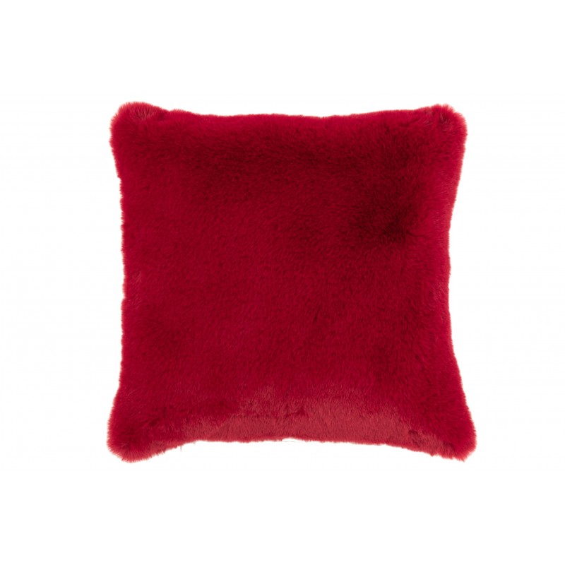 Coussin carré en polyester rouge 44x44cm