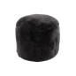 Pouf peau de mouton rond gris foncé 57 cm