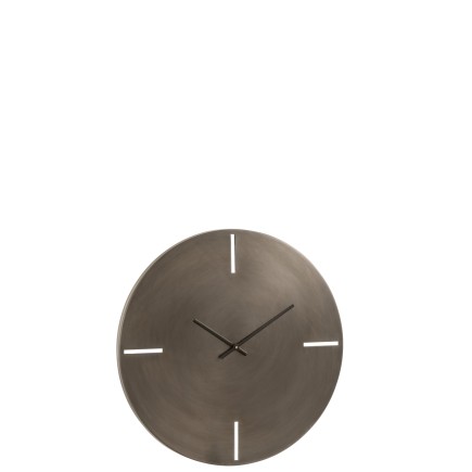 Horloge ronde en métal gris 51x4x51 cm