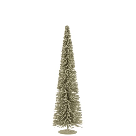 Sapin de noël en plastique vert pailletée 27x27x101 cm