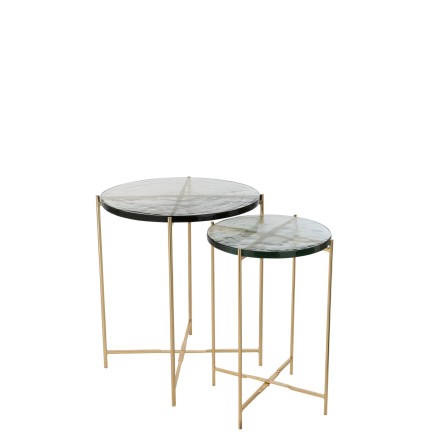 Lot de 2 tables gigogne en métal 52x52x52 cm