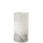 Vase cylindrique en verre blanc 15x15x28 cm