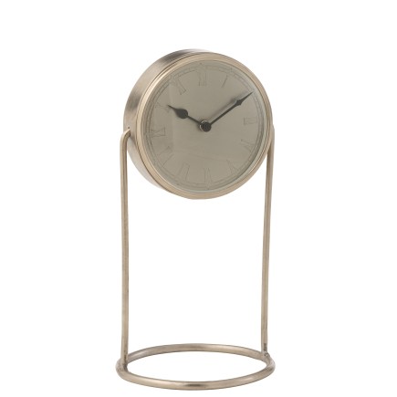 Reloj de mesa retro de metal plateado 18x18x36 cm