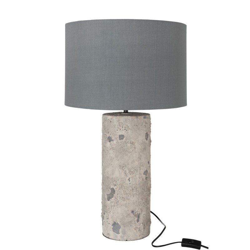 Lampe avec abat-jour en céramique gris 42x42x72 cm