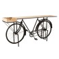 Console vélo en bois et métal noir 185x36x85.5 cm