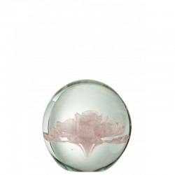 Portapapeles de vidrio rosa de 12x12x12 cm