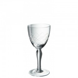 Vaso de vino grabado en vidrio transparente de 17 cm de altura
