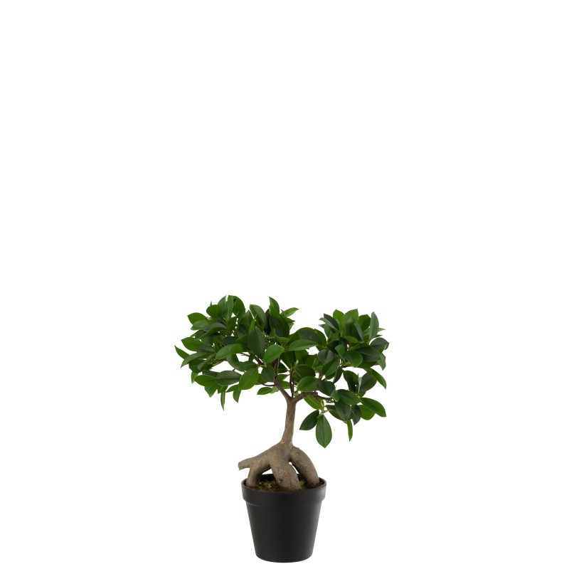 Arbre ficus en pot en textile vert 25x13x37 cm