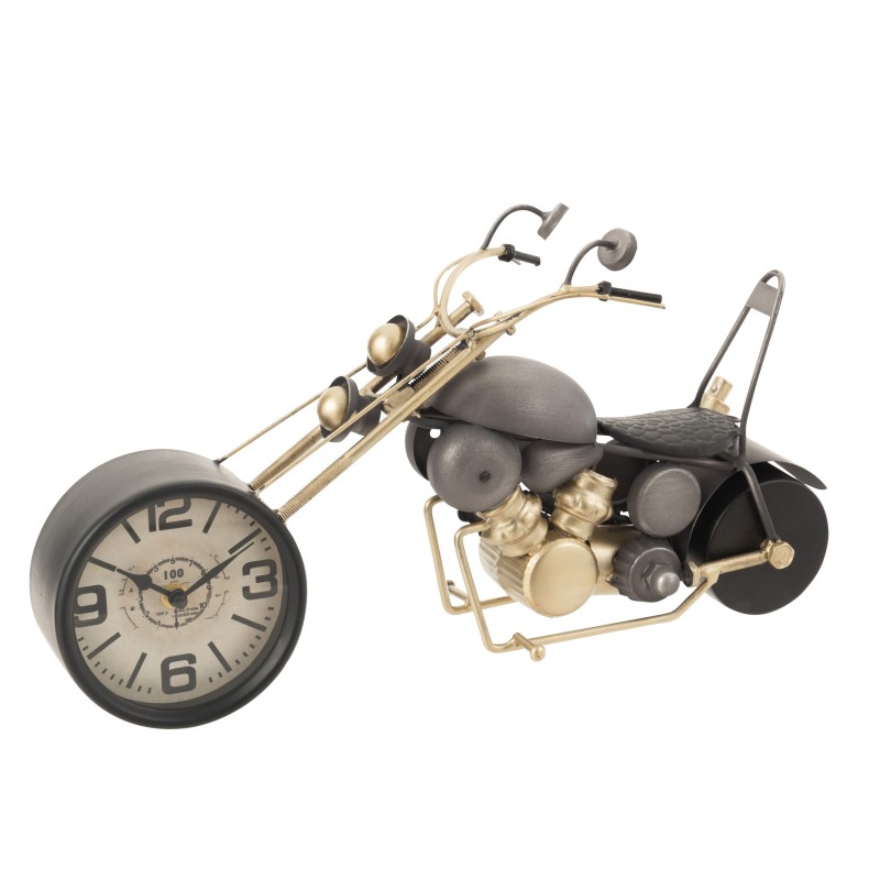 Reloj de metal de moto en metal gris 13x47x20 cm