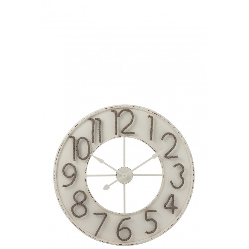 Horloge originale en métal blanc 92x3x92 cm