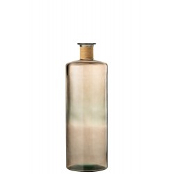 Botella de vidrio marrón en forma de jarrón de 25x25x75 cm