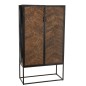 Armoire bar 2 portes en bois de manguier marron 90x42x160cm