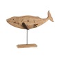 Baleine en bois sur pied décorative en bois naturel 67x11x56 cm