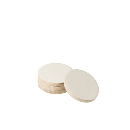 Lot de 4 sous-verres en bois de manguier blanc D10cm