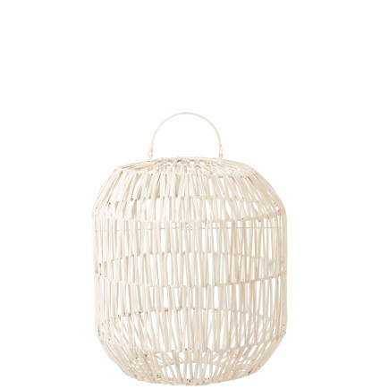 Abat-jour cylindrique en bois blanc 32x32x49 cm