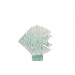 Poisson sur pied en verre recyclé transparent L30*l8*H30cm