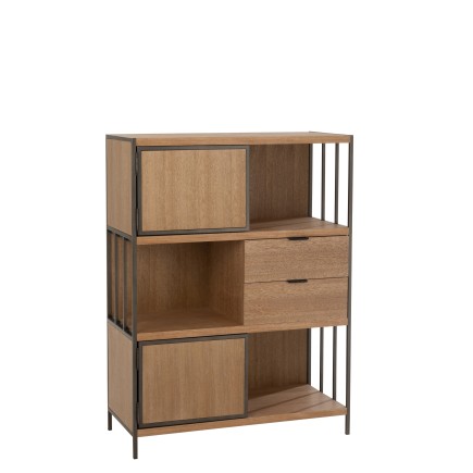 Etagère en bois et métal avec divers compartiments L90*l40*H120cm