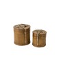 Set de 2 coffres rond en bois beige L27*l25*H26