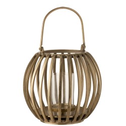 Lanterna a sfera in alluminio dorato 34,5x34,5x50 cm