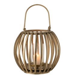 Lanterna a sfera in alluminio dorato 34,5x34,5x50 cm