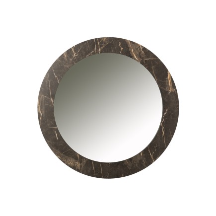 Miroir rond en verre marron 80x80x3 cm