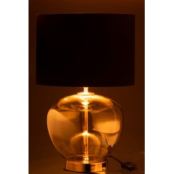 Lampe transparente en verre transparent avec abat-jour noir 30x30x46cm