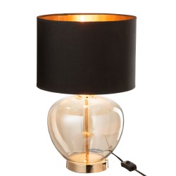 Lampe transparente en verre transparent avec abat-jour noir 30x30x46cm