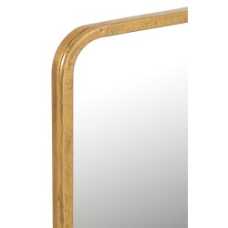 Miroir rond avec bord haut en métal doré de 120 cm