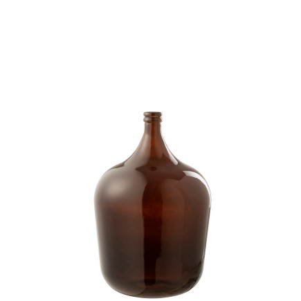 Vase dame jeanne en verre marron 35x35x56 cm