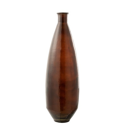 Vase ovale en verre marron 27x27x81 cm