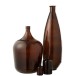 Vase ovale en verre marron 27x27x81 cm