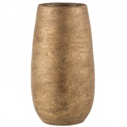 Jarrón irregular rugoso cerámica oro Alt. 41 cm