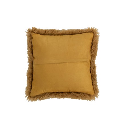 Coussin carré en peau de mouton ocre 40x40cm