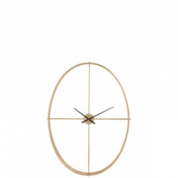 Reloj ovalado de metal dorado sin fondo, con un diámetro de 125,5 cm