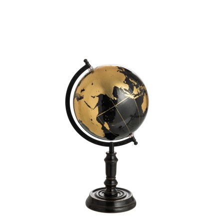 Globe sur pied en bois noir 22x20x40 cm