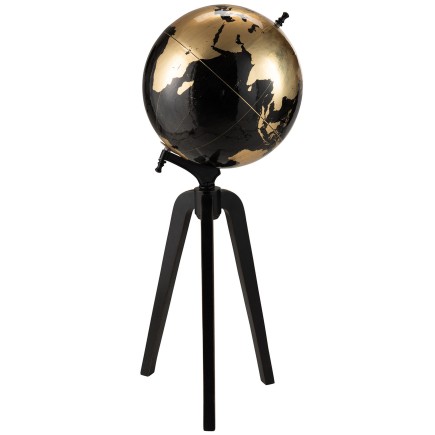 Globe sur pied en bois noir 39x39x99 cm