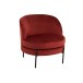 Sillón redondo de madera roja de 71x67x66 cm