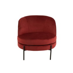 Sillón redondo de madera roja de 71x67x66 cm