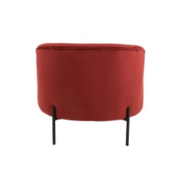 Sillón redondo de madera roja de 71x67x66 cm