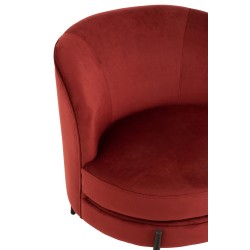 Sillón redondo de madera roja de 71x67x66 cm