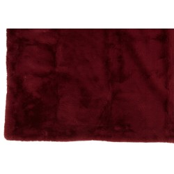 Plaid en polyester rouge cerise 180x130 cm