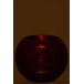 Photophore boule en verre rouge 20x20x15.5 cm