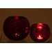 Photophore boule en verre rouge 20x20x15.5 cm