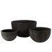 Set de 3 cache-pots en céramique noir 60x60x46 cm