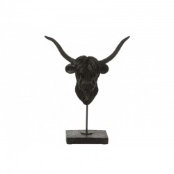 Búfalo + pie resina negro Alt. 35 cm