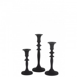 Set de 3 candelabros clásicos de metal 9x9x24 cm