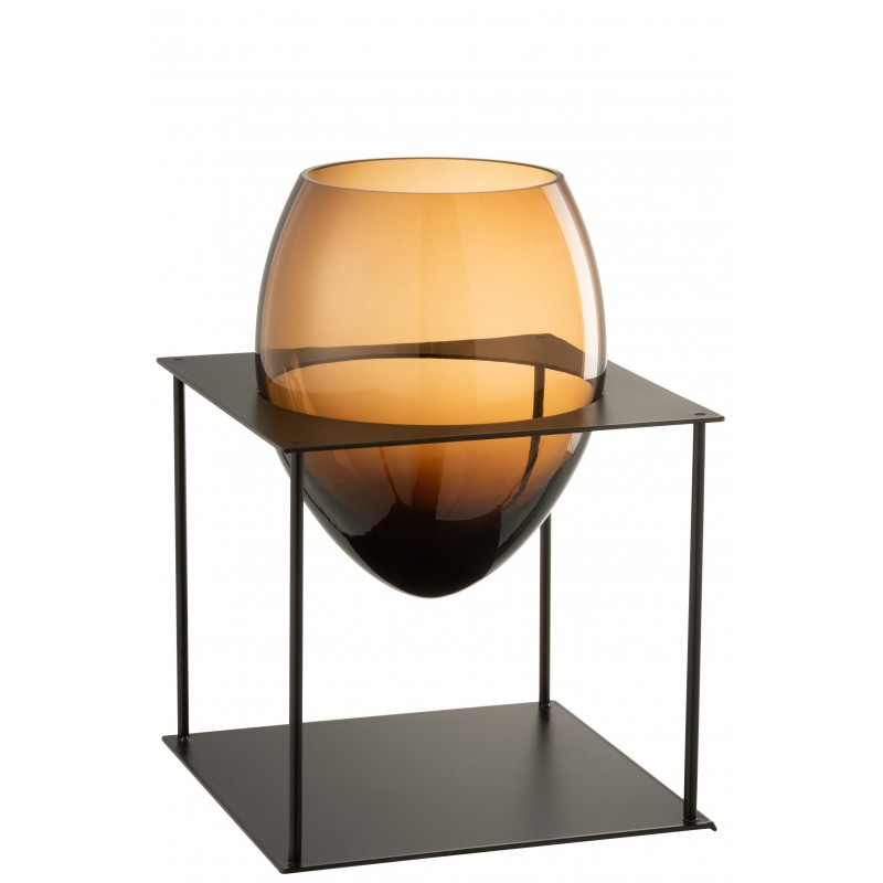 Vase en verre marron 22x22x33 cm