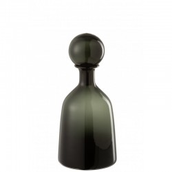 Botella + tapón liso decorativo bajo cristal negro Alt. 33 cm
